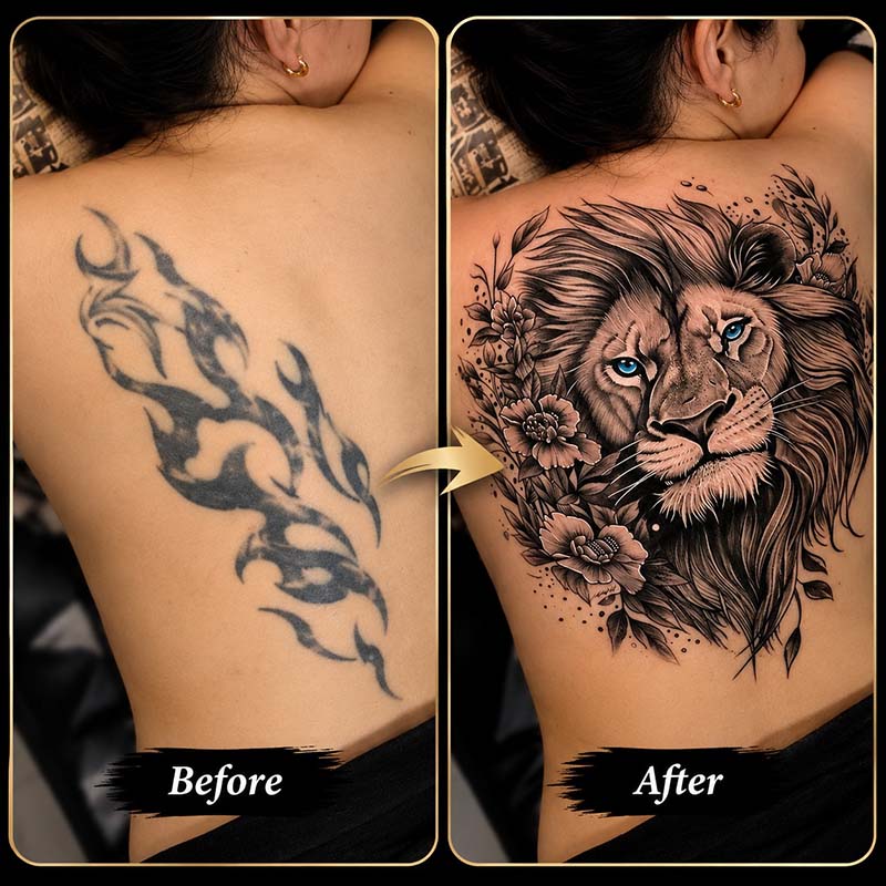 Cover Up Black Tattoo: From Dark Old Ink To A Fresh New Design