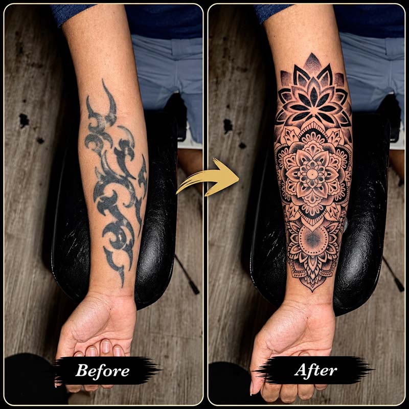 Cover Up Black Tattoo: From Dark Old Ink To A Fresh New Design