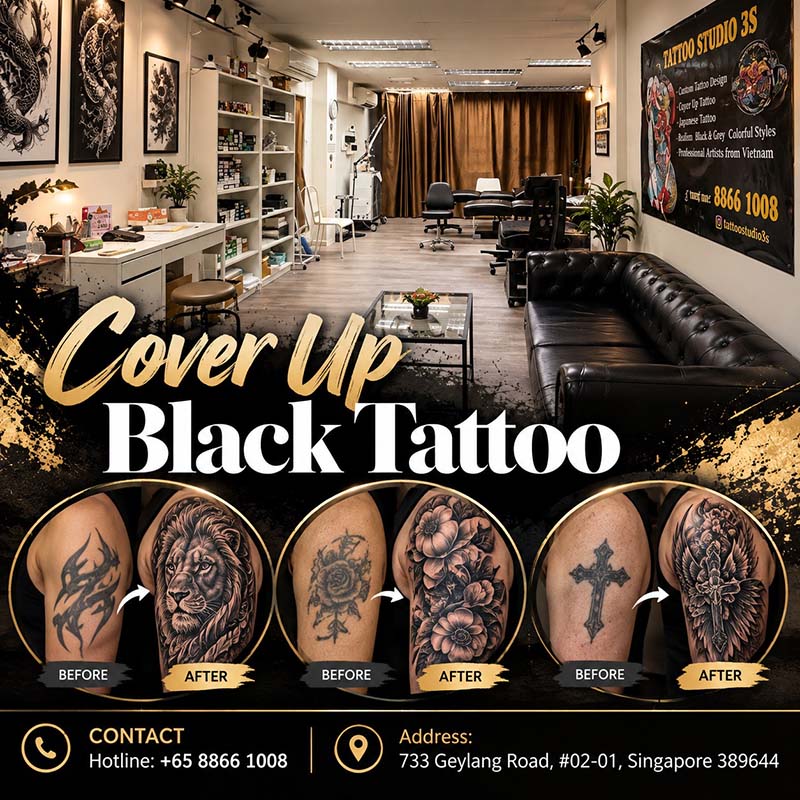 Cover Up Black Tattoo: From Dark Old Ink To A Fresh New Design