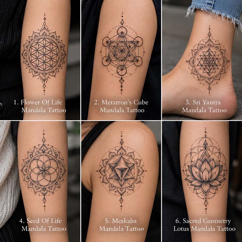 30+ Geometric Mandala Tattoo Designs From Simple To Intricate